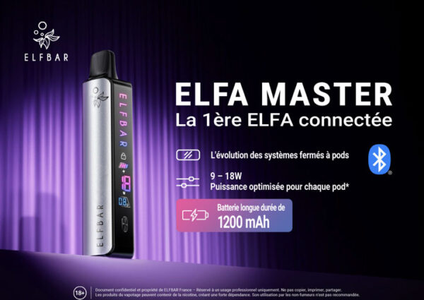 ELFBAR ELFA MASTER | Glacier Blue | Batterie sans Liquid Pod