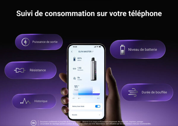 ELFBAR ELFA MASTER | Glacier Blue | Batterie sans Liquid Pod