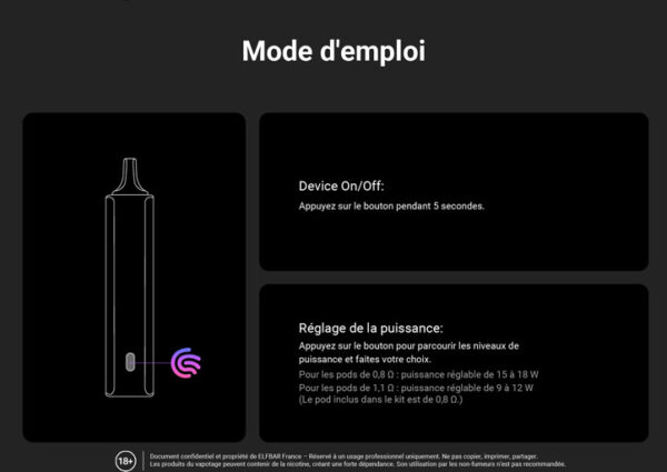 ELFBAR ELFA MASTER | Glacier Blue | Batterie sans Liquid Pod