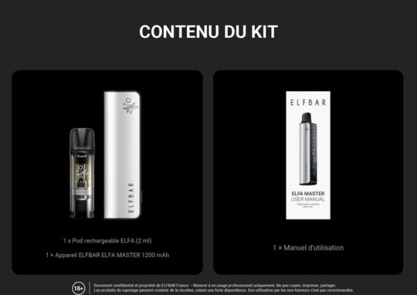 ELFBAR ELFA MASTER | Glacier Blue | Batterie sans Liquid Pod